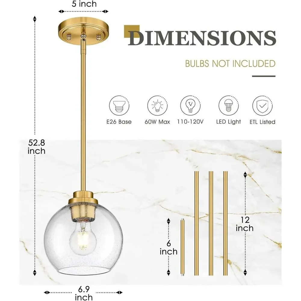 Modern Brushed Gold Pendant Light 7